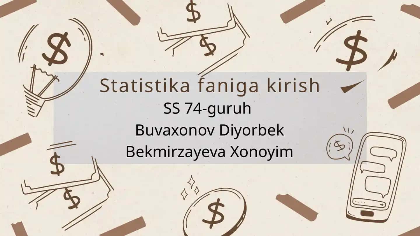Statistika faniga kirish