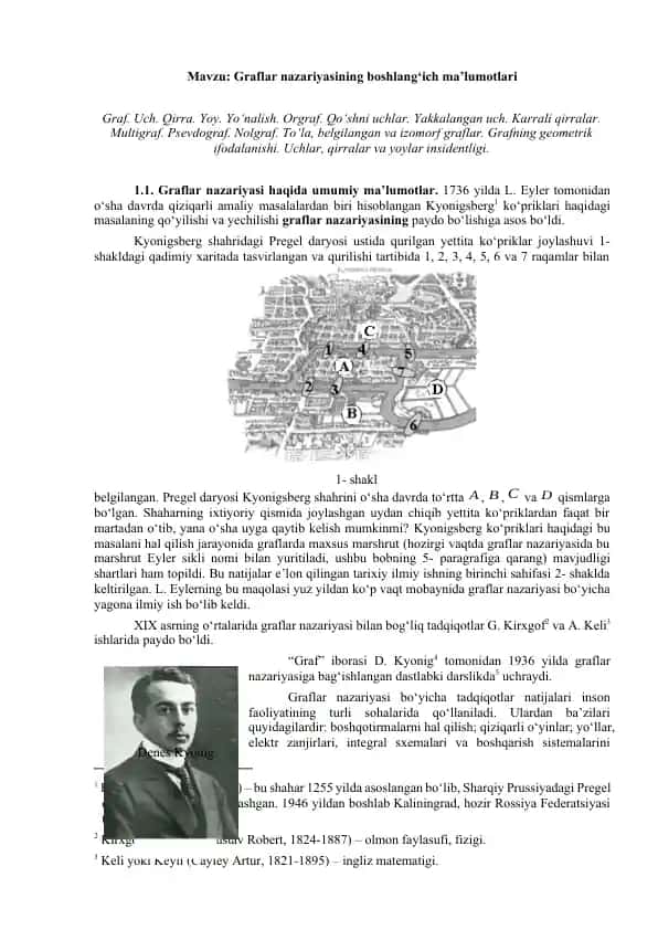 Graflar nazariyasining boshlang‘ich ma’lumotlari