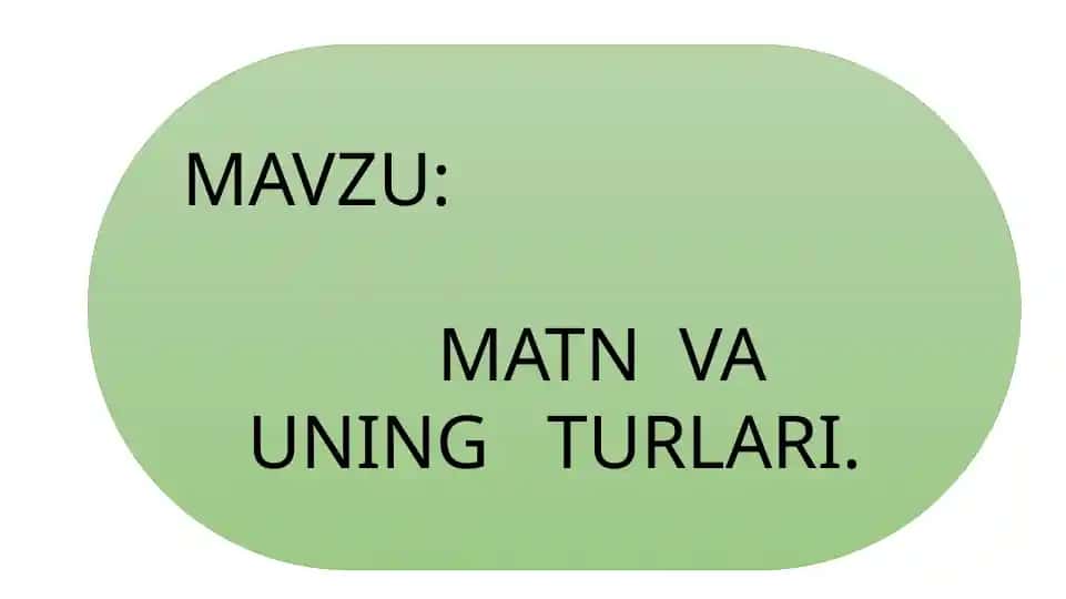 Matn va uning turlari