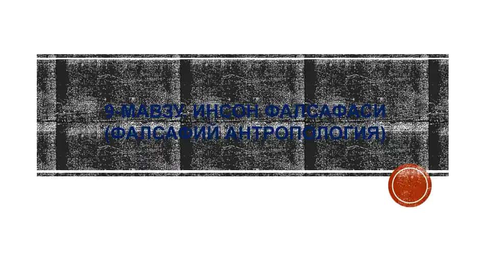 ИНСОН ФАЛСАФАСИ (ФАЛСАФИЙ АНТРОПОЛОГИЯ)
