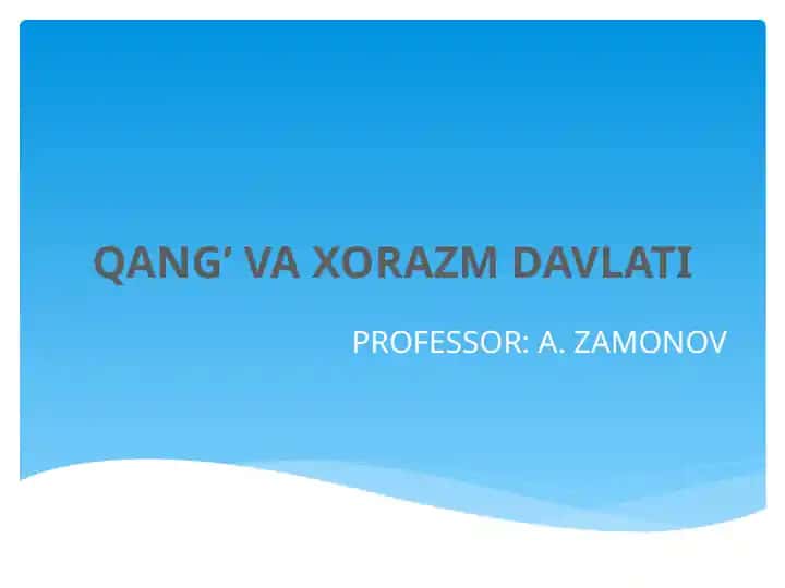 Qang’ va Xorazm davlati
