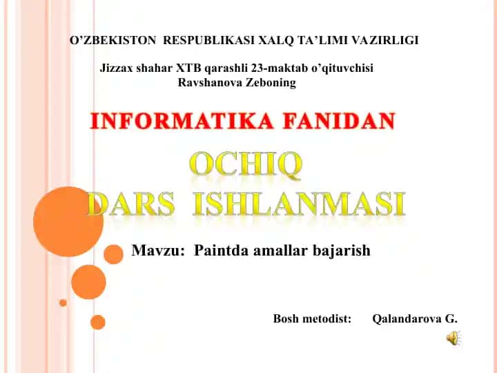 Paintda amallar bajarish
