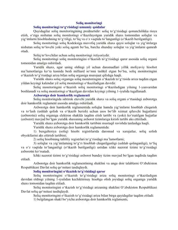 Soliq monitoringi