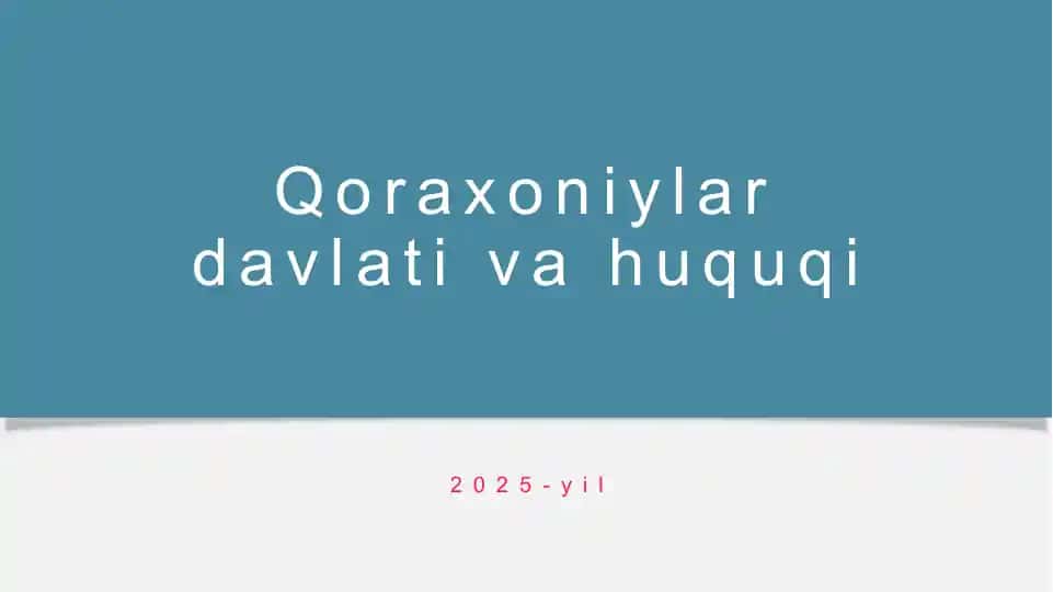 Qoraxoniylar davlati va huquqi