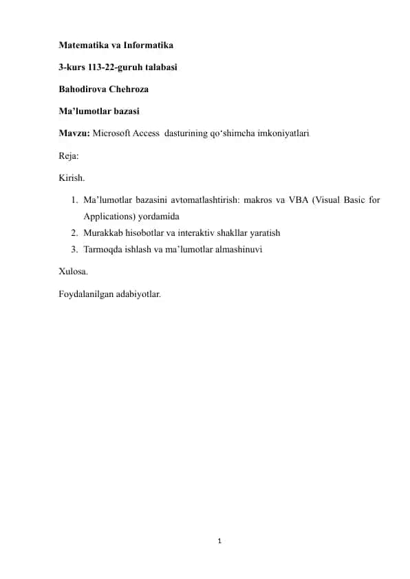 Microsoft Access
