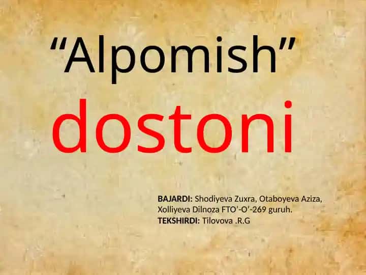 "Alpomish" dostoni