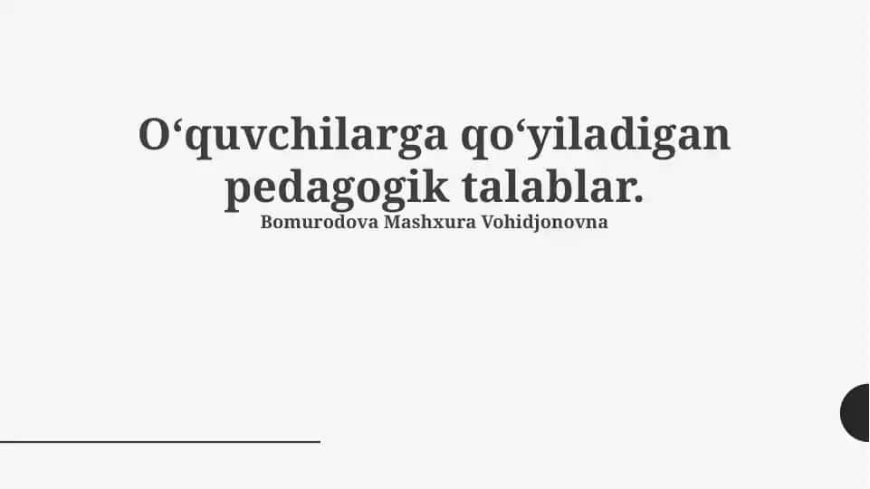 Pedagogik talablar