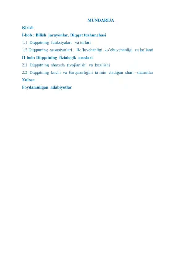 Diqqatning Fiziologik Asoslari