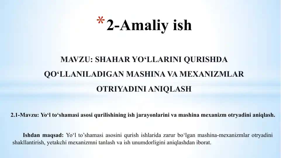 Yo‘lto‘shamasiasosiqurilishi