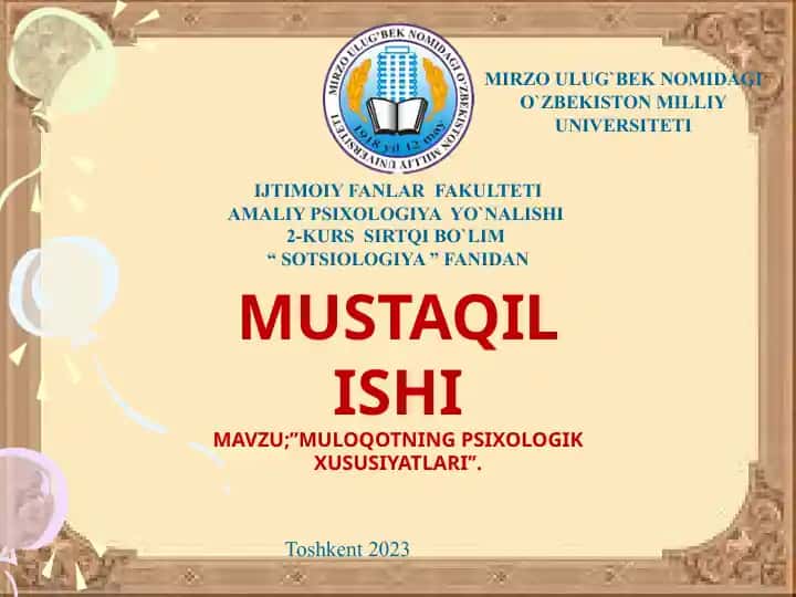 Muloqotning Psixologik Xususiyatları