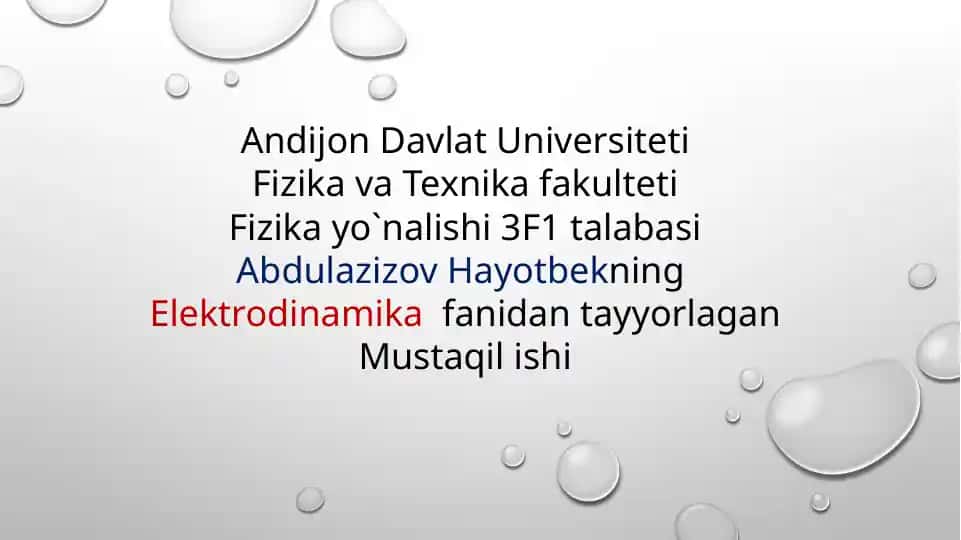Fizika va Texnika fakulteti