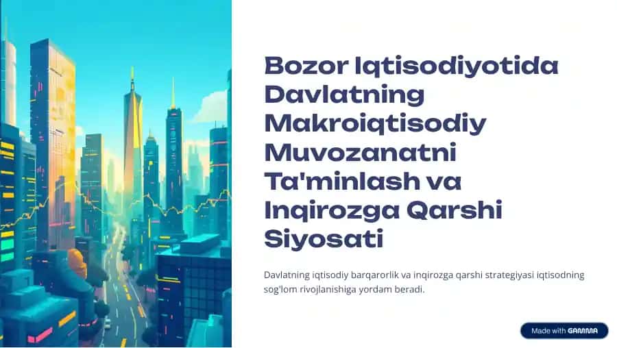 Davlatning Bozor Iqtisodiyotida Muvozanat va Inqirozga Qarshi Siyosati
