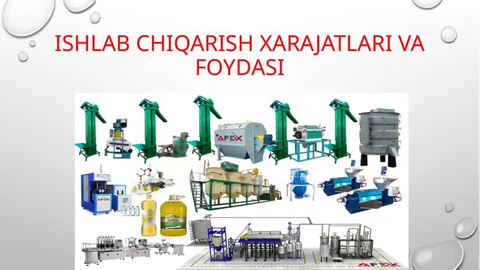 Ishlab chiqarish xarajatlari va foydasi