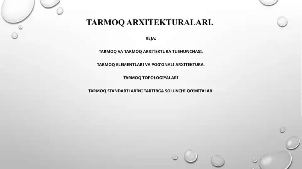 Tarmoq arxitekturalari