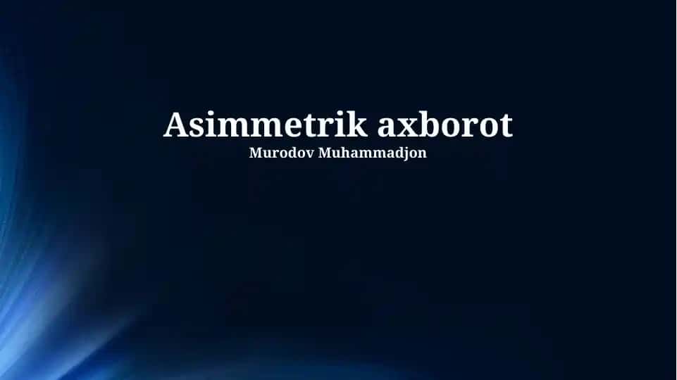 Nosimmetrik axborot