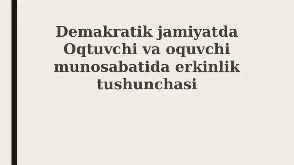 Ozodlik tushunchasi