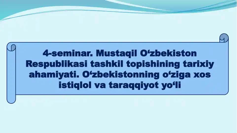 O‘zbekiston Respublikasining Mustaqillik Daurasi