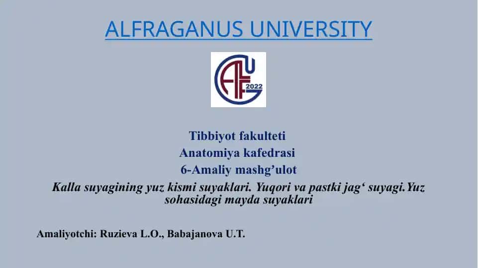 Kallasuyagining yuz kismi suyaklari