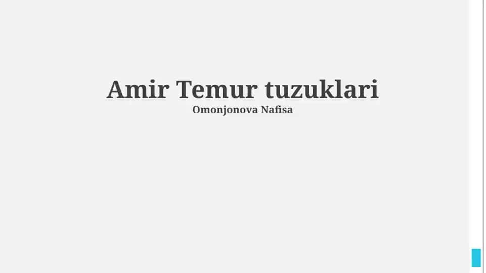 Amir Temur tuzuklari