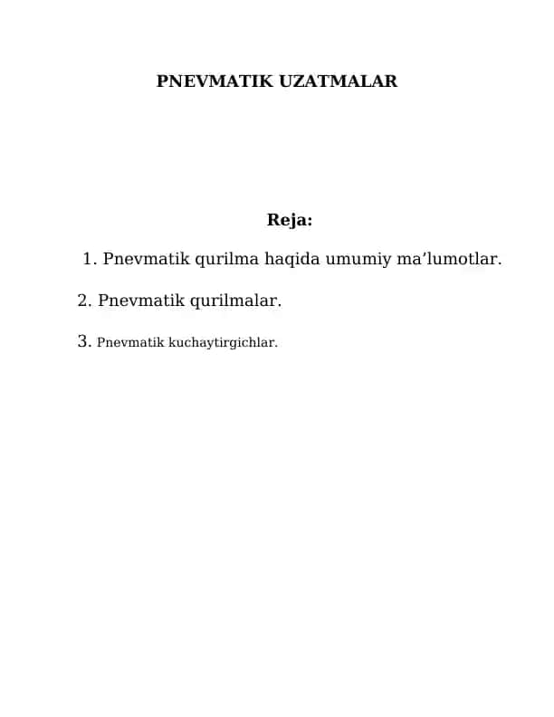 PNEVMATIK UZATMALAR