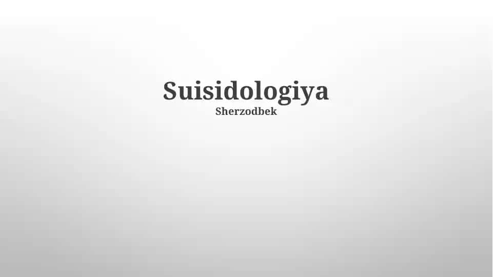 Suisidologiya