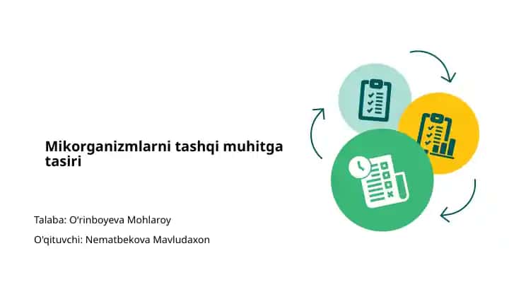 Mikroorganizmlarni tashqi muhitga tasiri