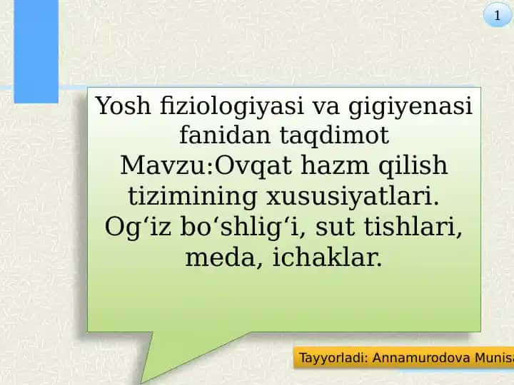 Yoshfiziologiyasi va Gigiyanasi