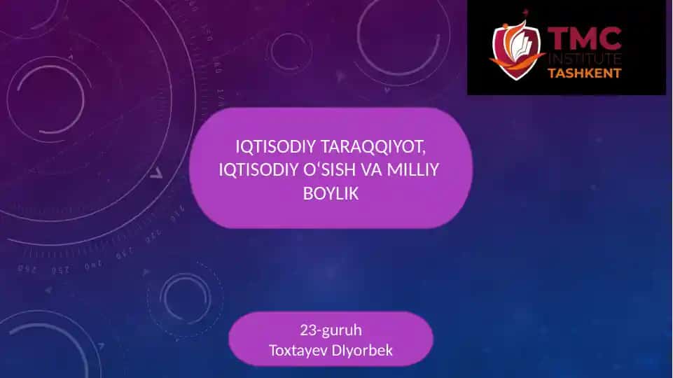 IQTISODIY TARAQQIYOT, IQTISODIY O‘SISH VA MILLIY BOYLIK