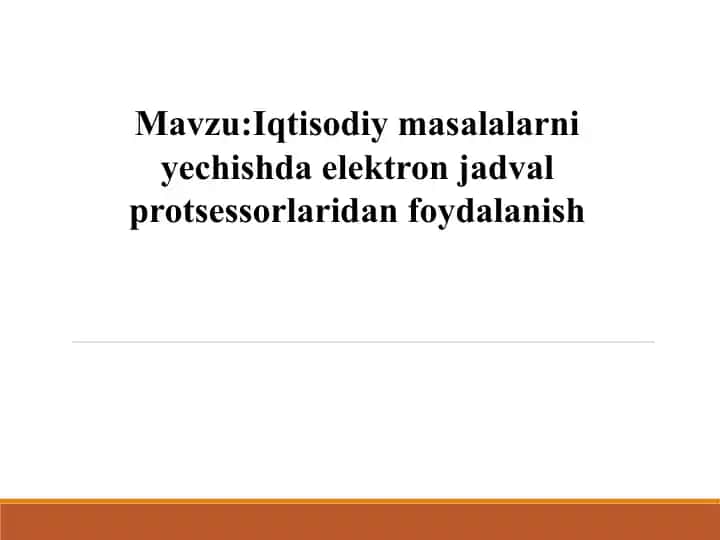 Elektron jadvallar (Microsoft Excel)