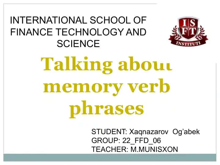 Memory Verb Phrases