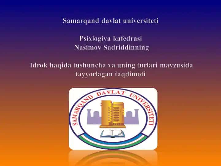 Idrok haqida tushuncha