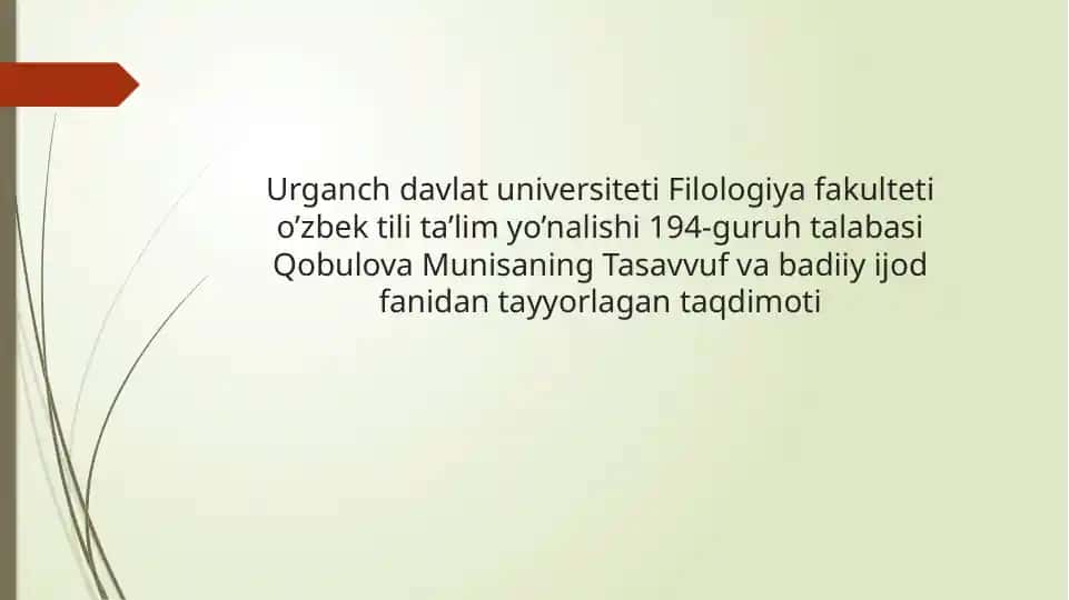 Tasavvuf va badiiy jod fani