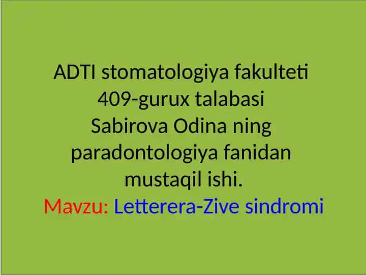 Letterera-Zivesindromi (Letterer-Zieve kasalligi)