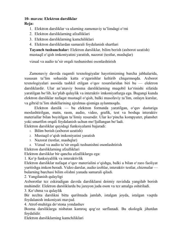 Elektron darsliklar