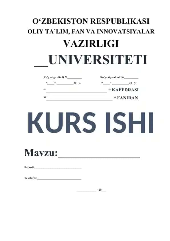 Kurs ishi - Fizika faniga kirish