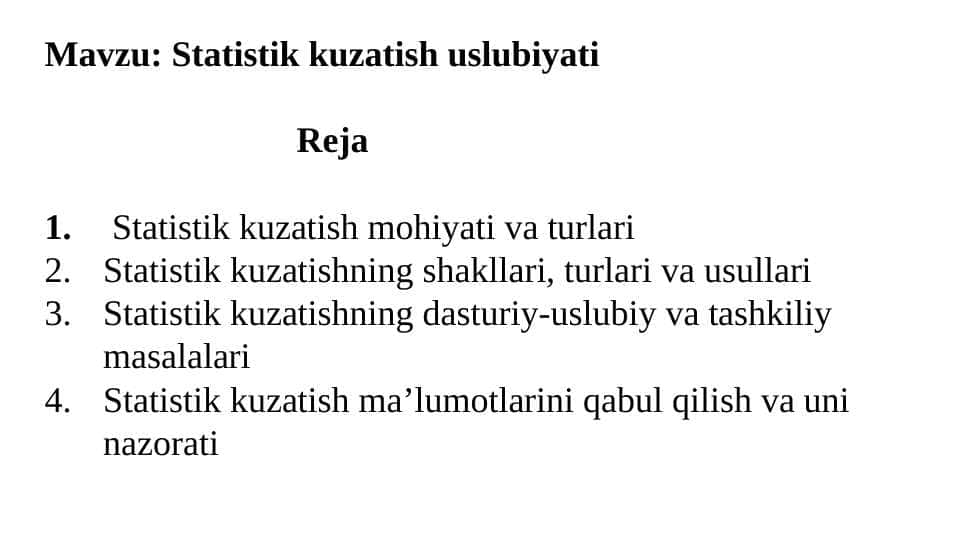 Statistik kuzatish uslubiyati