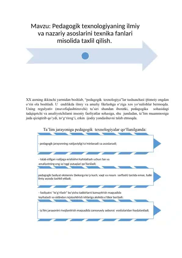 Pedagogik texnologiyalar