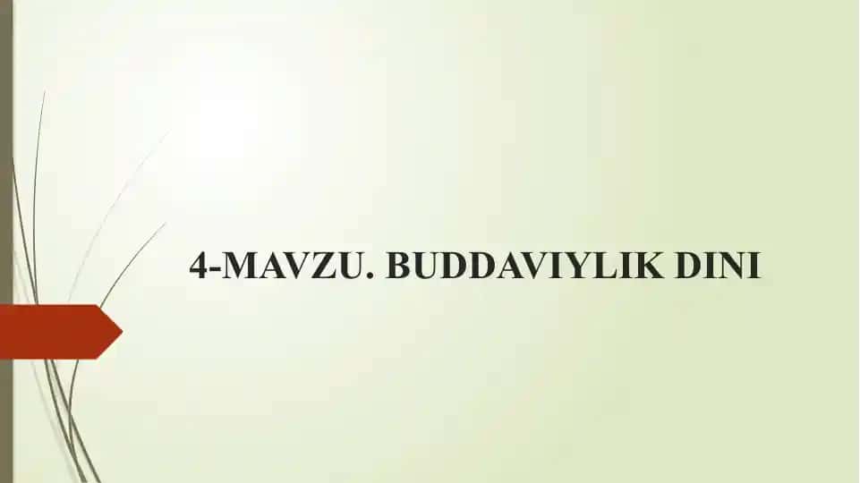 Buddaviylik Dinining Tarixi