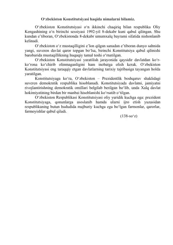 O‘zbekiston Konstitutsiyasi