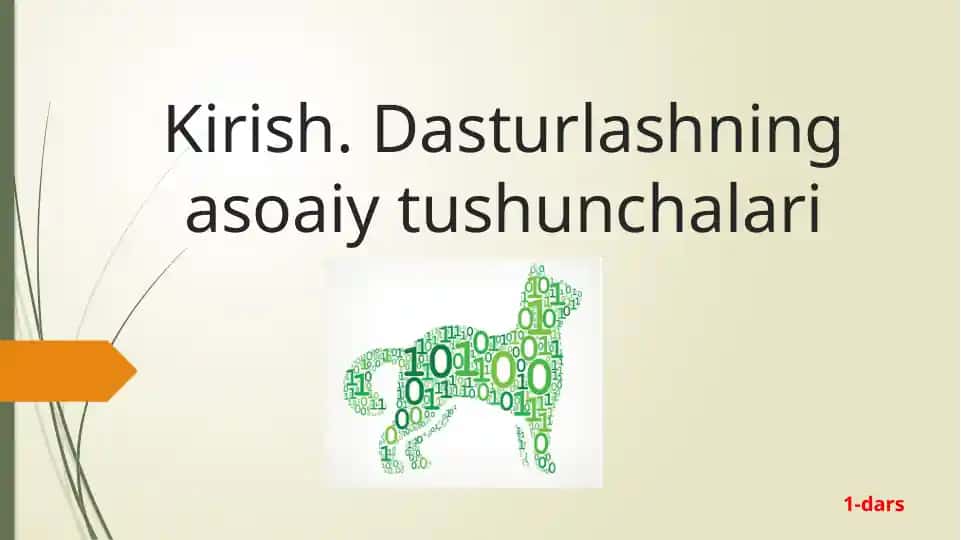 Dasturlashning asosiy tushunchalari