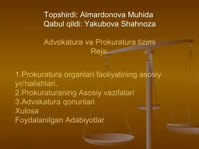 Prokuratura organlari faoliyatining asosiy yo'nalishlari