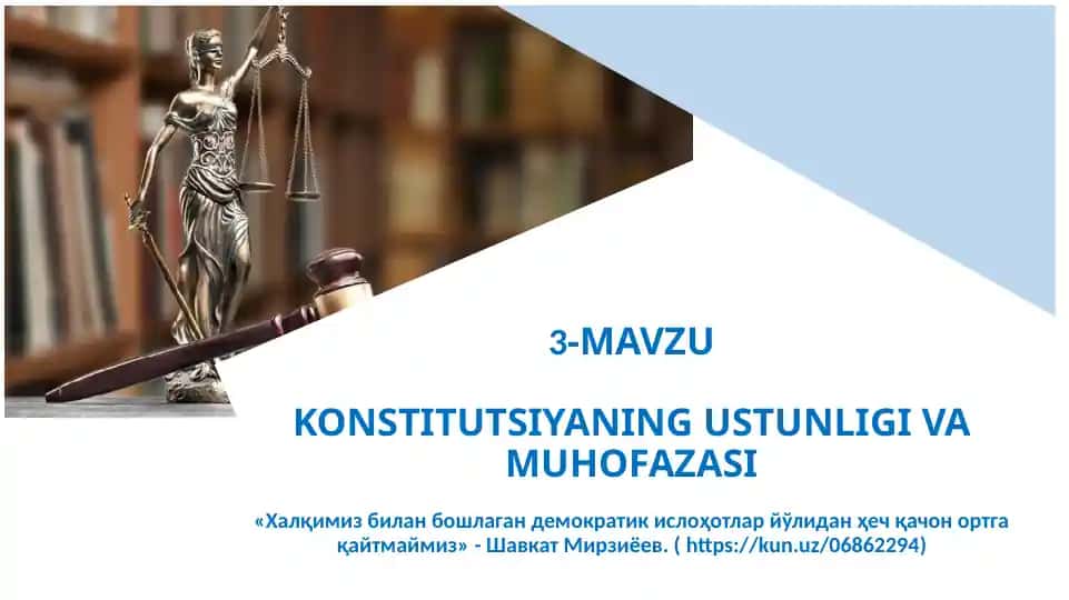 Konstitutsiyaning ustunligi va muhofazasi