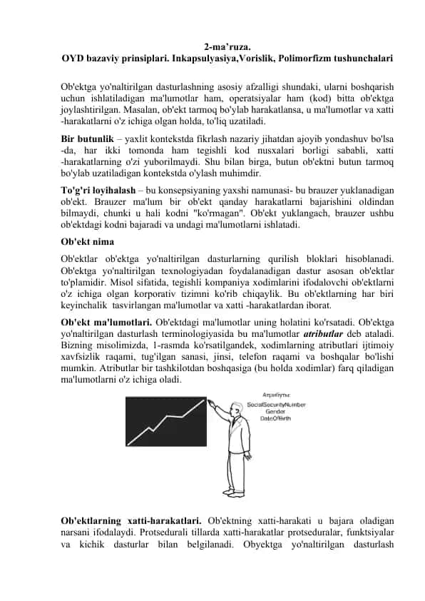 Ob'ektlar haqida ma’lumotlar