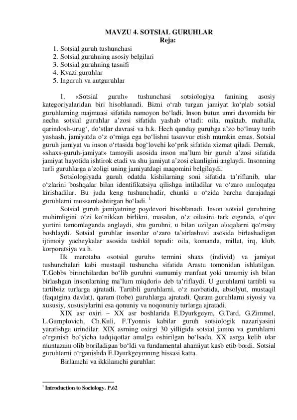Sotsial Guruhlar