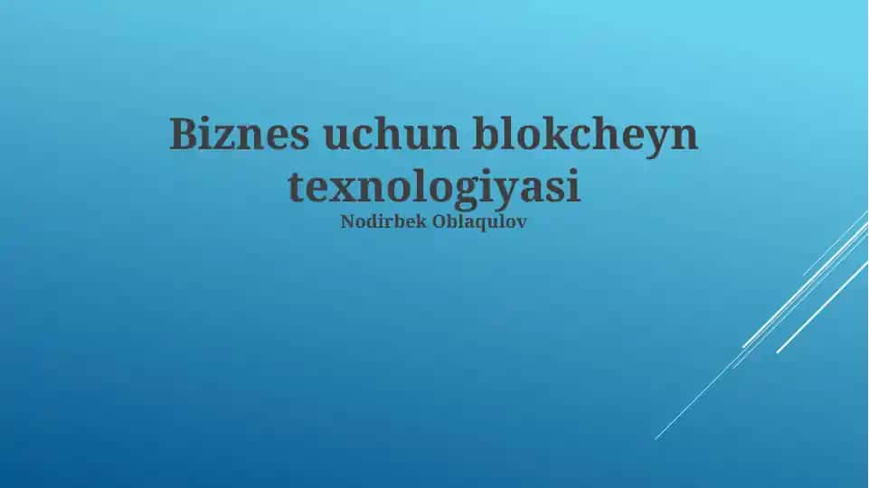 Blokcheyn texnologiyasi