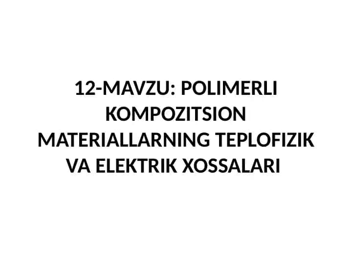 Polimerli kompozitsion materiallar