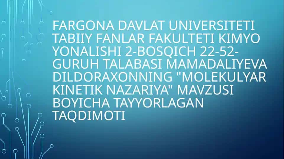 "Molekulyar fizika"