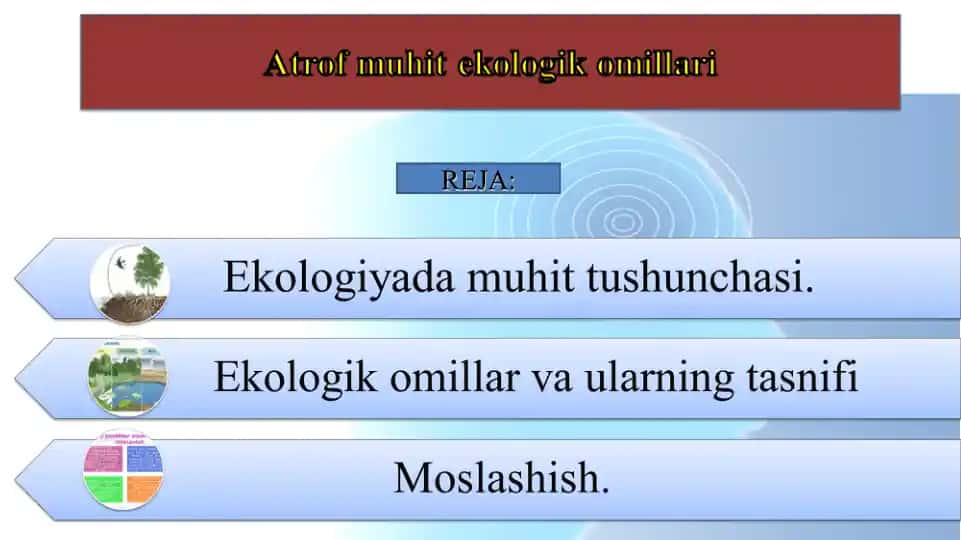 Atrof muhit ekologik omillari