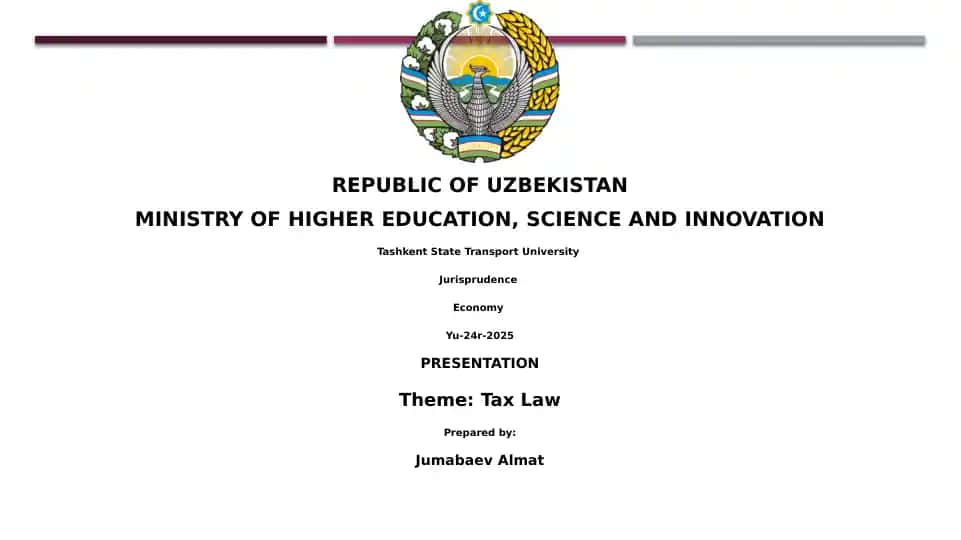 Fundamentals of Tax Law