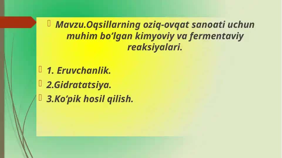 Oqsillarning oziq-ovqat sanoati uchun muhim bo’lgan kimyoviy va fermentaviy reaksiyalari